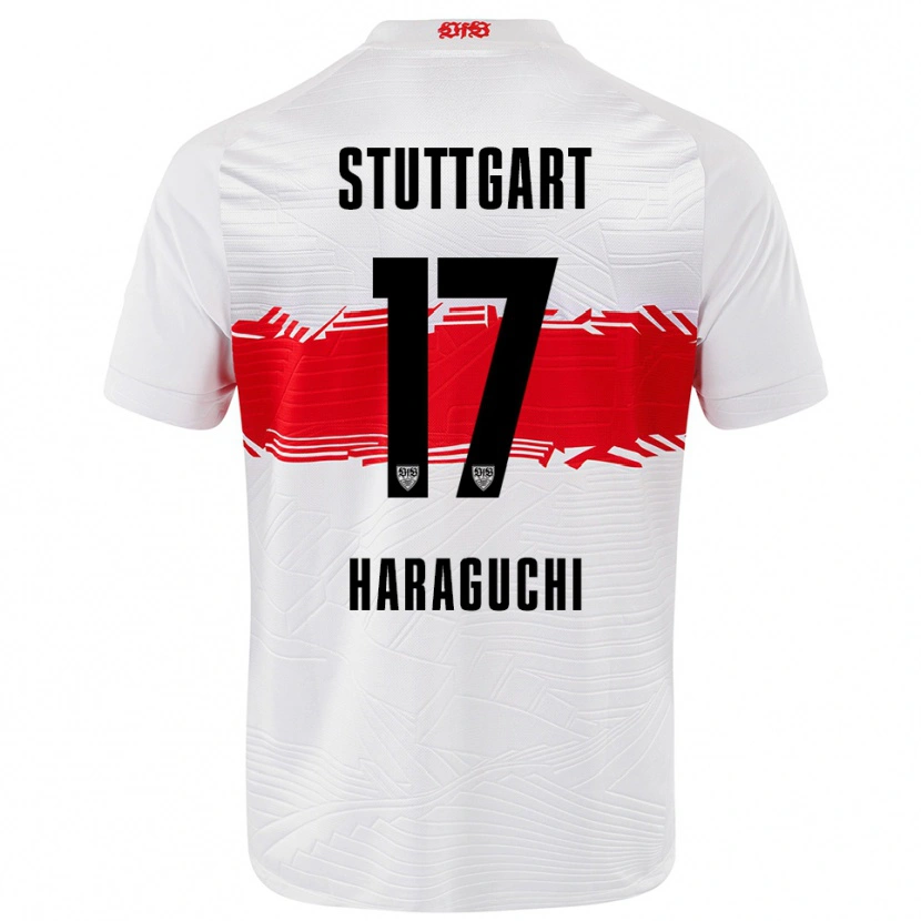 Danxen Herren Genki Haraguchi #17 Weiß Rot Heimtrikot Trikot 2025/26 T-Shirt