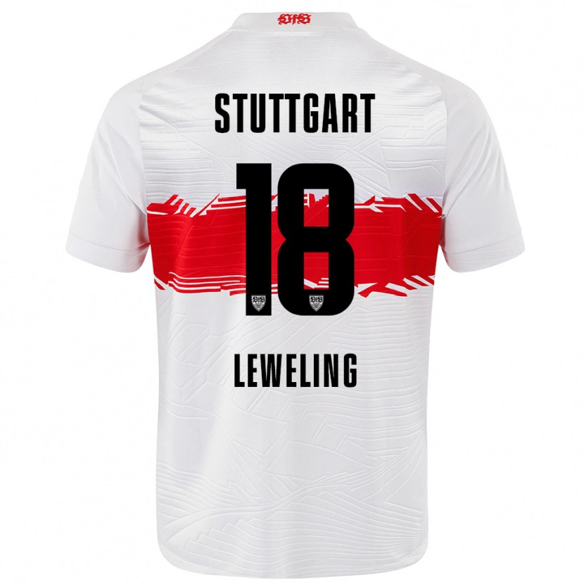 Danxen Herren Jamie Leweling #18 Weiß Rot Heimtrikot Trikot 2025/26 T-Shirt