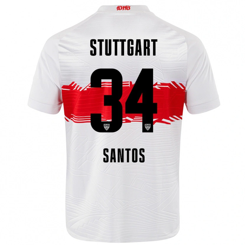 Danxen Herren Tom Santos #34 Weiß Rot Heimtrikot Trikot 2025/26 T-Shirt