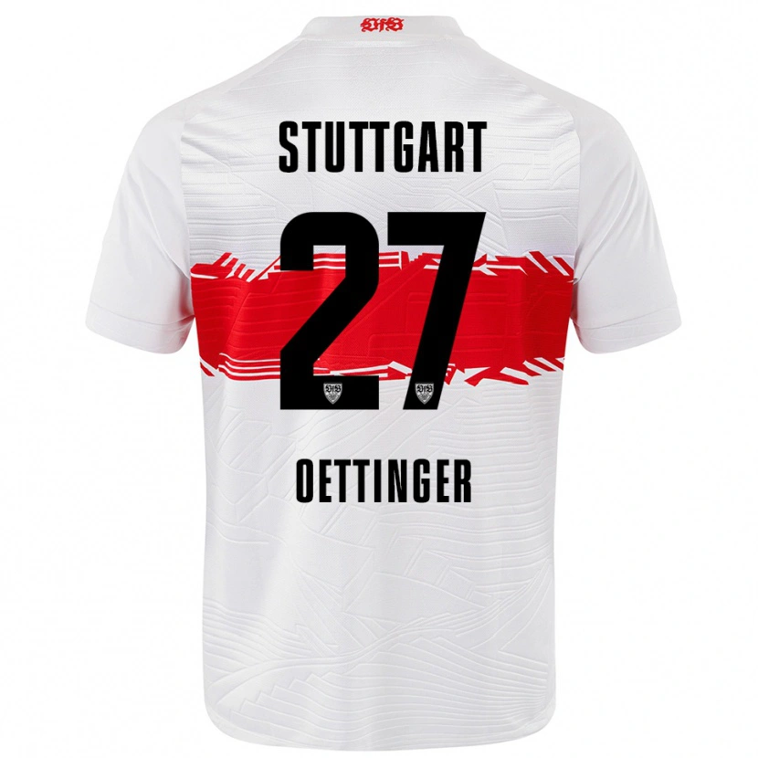 Danxen Herren Jannik Oettinger #27 Weiß Rot Heimtrikot Trikot 2025/26 T-Shirt