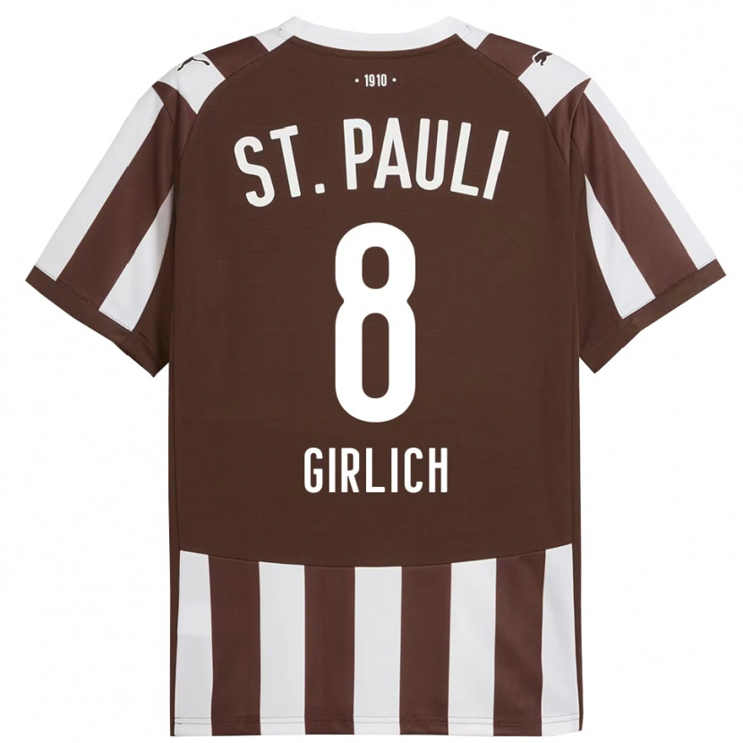 Danxen Herren Max Girlich #8 Kaffee Weiß Heimtrikot Trikot 2025/26 T-Shirt