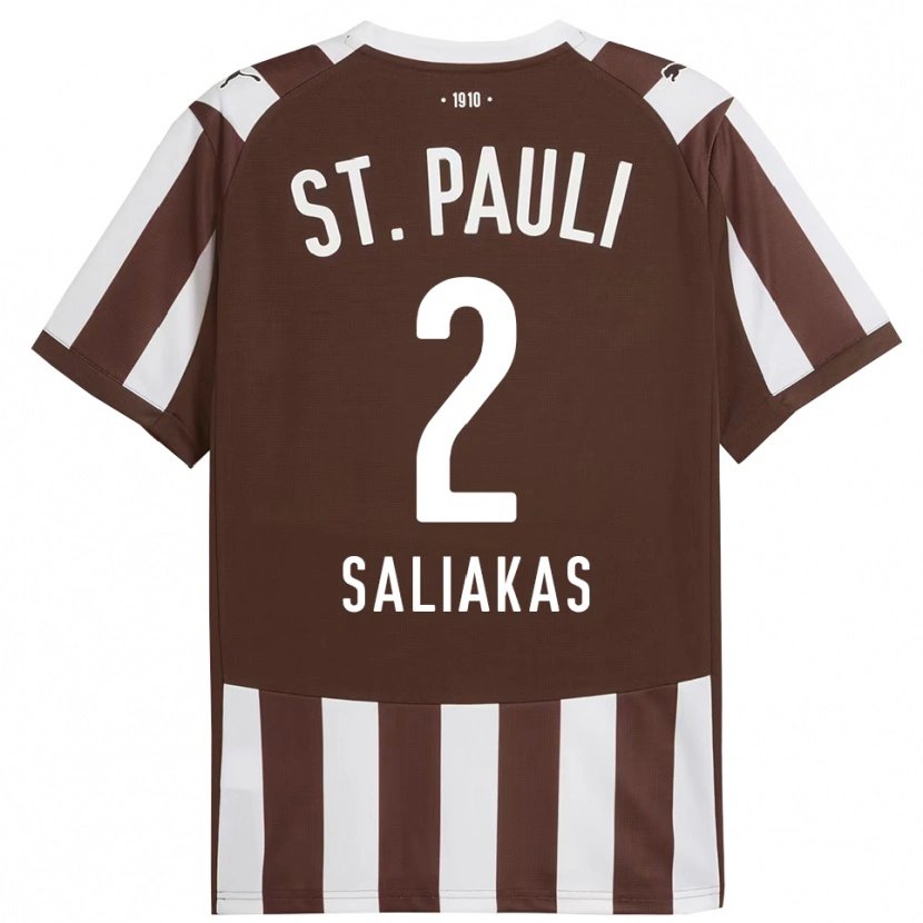 Danxen Herren Manolis Saliakas #2 Kaffee Weiß Heimtrikot Trikot 2025/26 T-Shirt