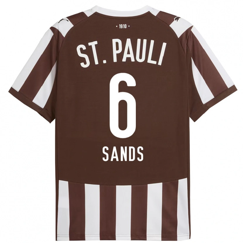 Danxen Herren James Sands #6 Kaffee Weiß Heimtrikot Trikot 2025/26 T-Shirt