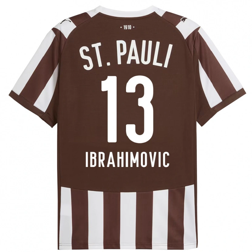 Danxen Herren Ajdin Ibrahimovic #13 Kaffee Weiß Heimtrikot Trikot 2025/26 T-Shirt