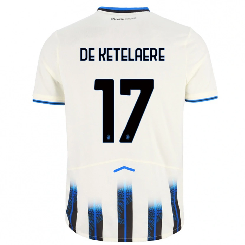 Danxen Herren Charles De Ketelaere #17 Weiß Blau Auswärtstrikot Trikot 2025/26 T-Shirt