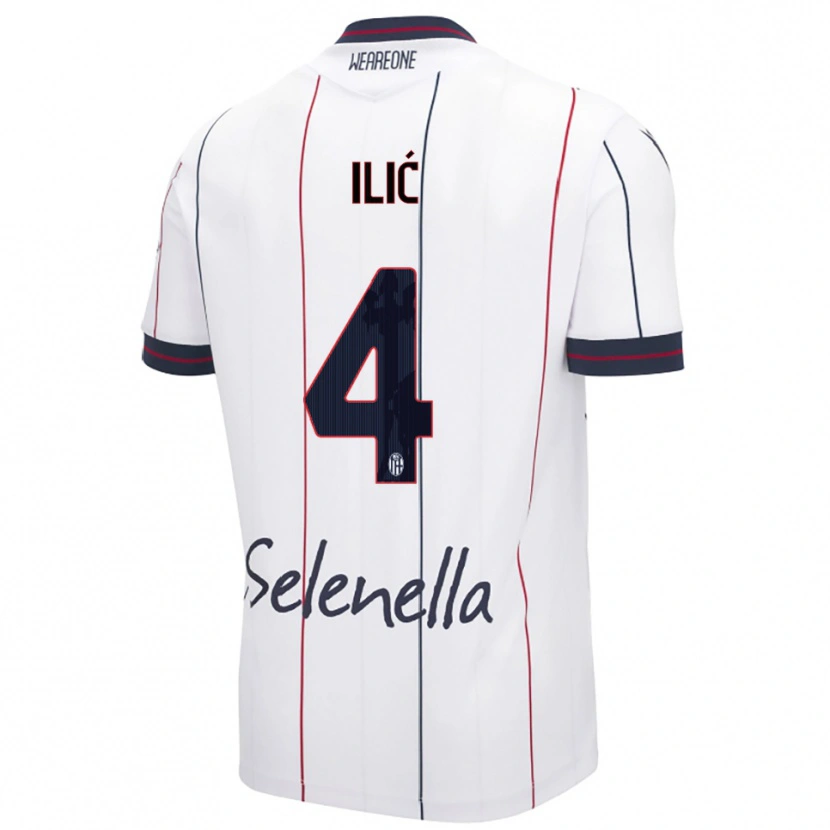 Danxen Herren Mihajlo Ilić #4 Weiß Königsblau Auswärtstrikot Trikot 2025/26 T-Shirt