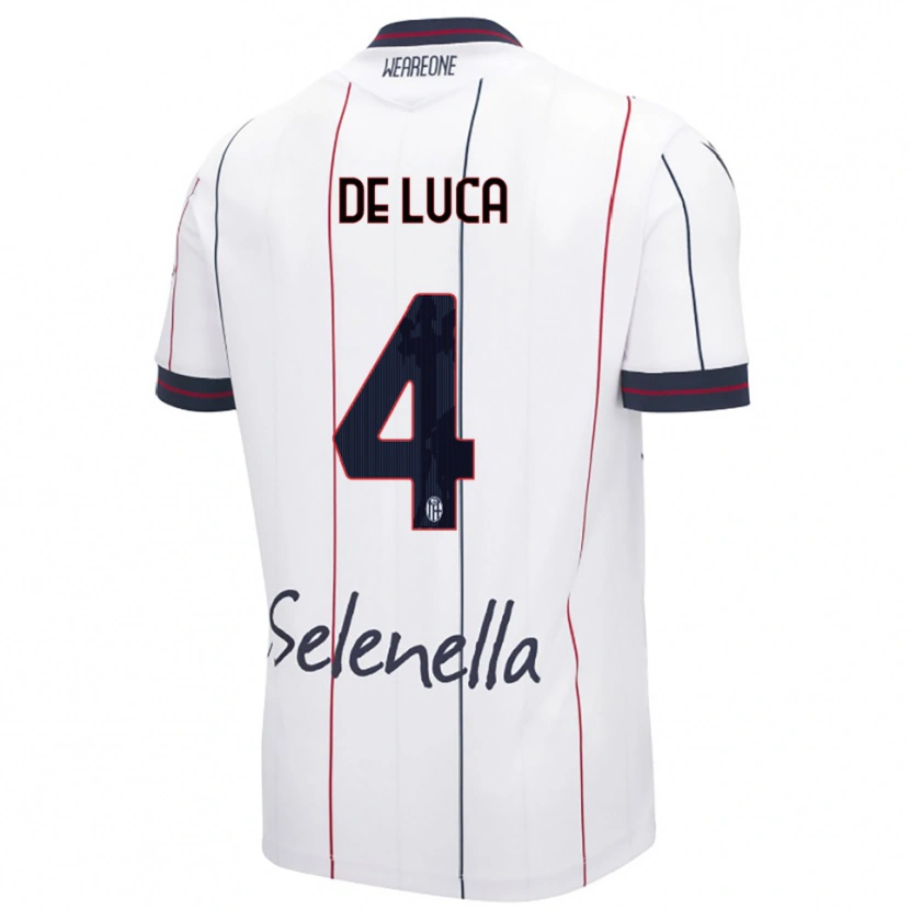 Danxen Herren Alessandro De Luca #4 Weiß Königsblau Auswärtstrikot Trikot 2025/26 T-Shirt