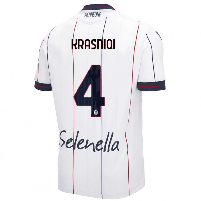 Danxen Herren Besalet Krasniqi #4 Weiß Königsblau Auswärtstrikot Trikot 2025/26 T-Shirt