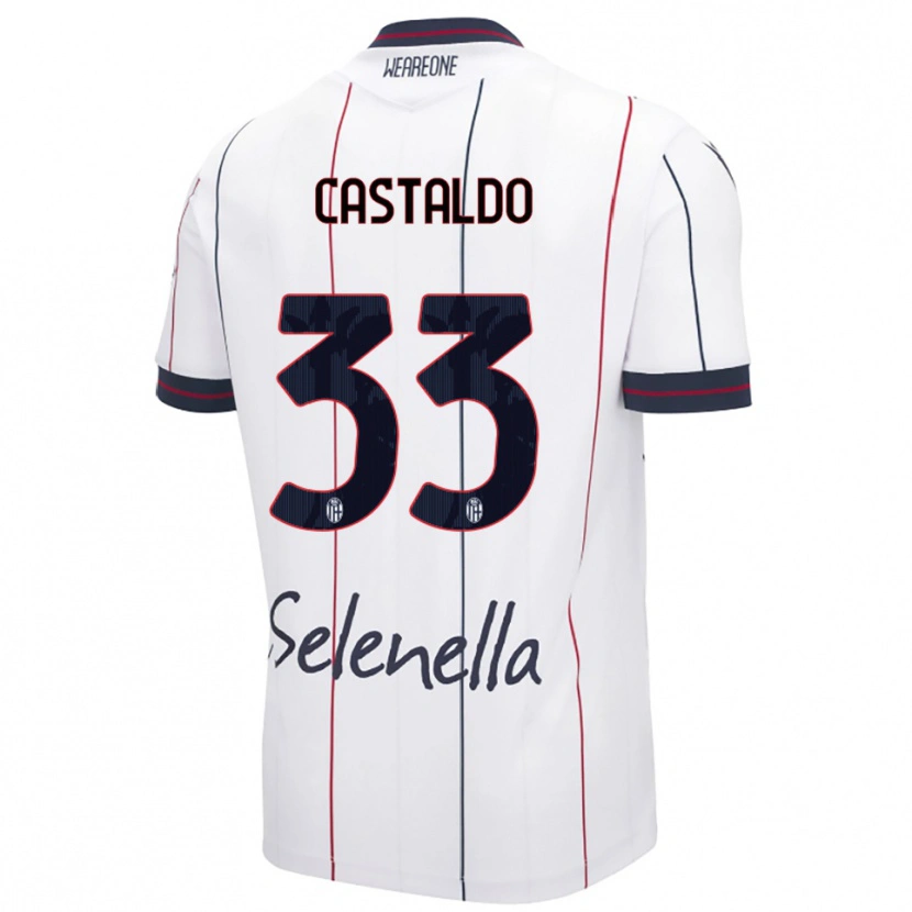 Danxen Herren Francesco Castaldo #33 Weiß Königsblau Auswärtstrikot Trikot 2025/26 T-Shirt