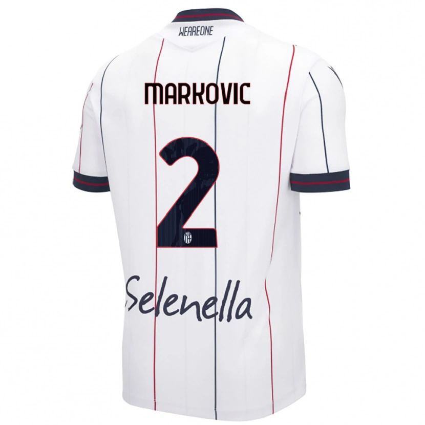 Danxen Herren Petar Markovic #2 Weiß Königsblau Auswärtstrikot Trikot 2025/26 T-Shirt