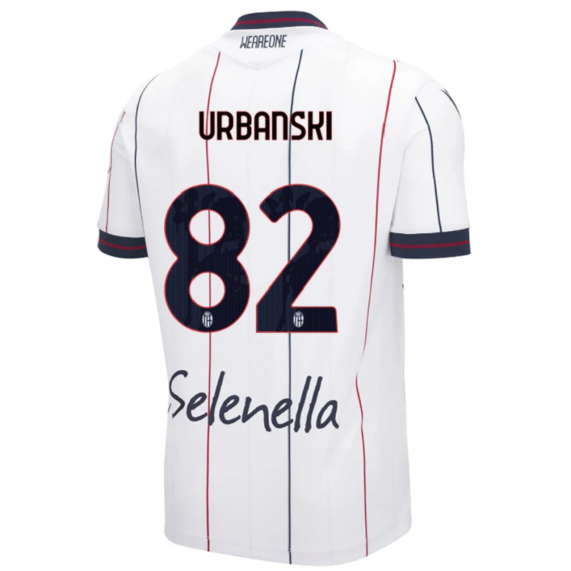 Danxen Herren Kacper Urbanski #82 Weiß Königsblau Auswärtstrikot Trikot 2025/26 T-Shirt