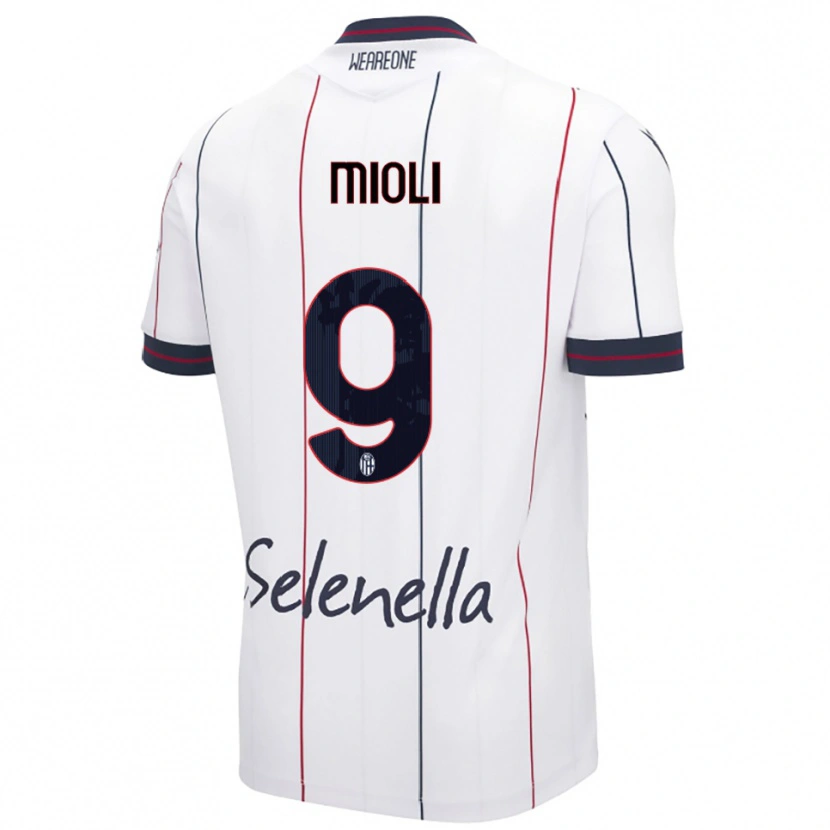 Danxen Herren Mattia Mioli #9 Weiß Königsblau Auswärtstrikot Trikot 2025/26 T-Shirt