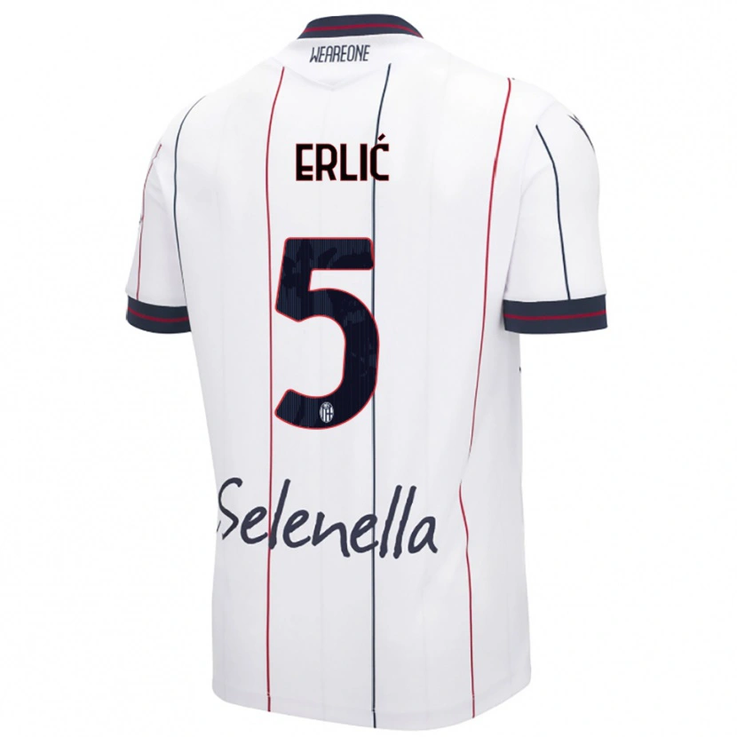 Danxen Herren Martin Erlić #5 Weiß Königsblau Auswärtstrikot Trikot 2025/26 T-Shirt