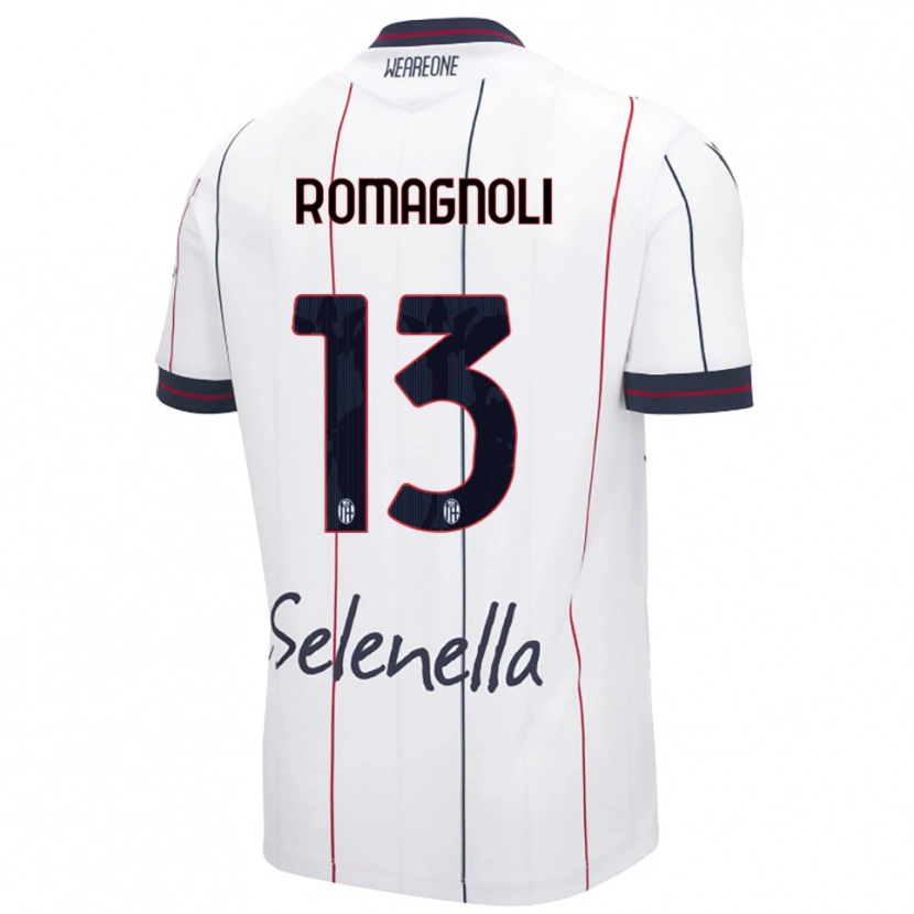 Danxen Herren Andrea Romagnoli #13 Weiß Königsblau Auswärtstrikot Trikot 2025/26 T-Shirt