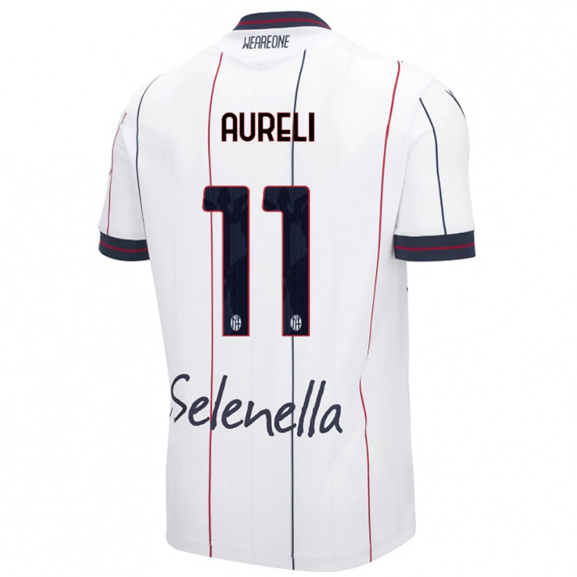 Danxen Herren Valerio Aureli #11 Weiß Königsblau Auswärtstrikot Trikot 2025/26 T-Shirt