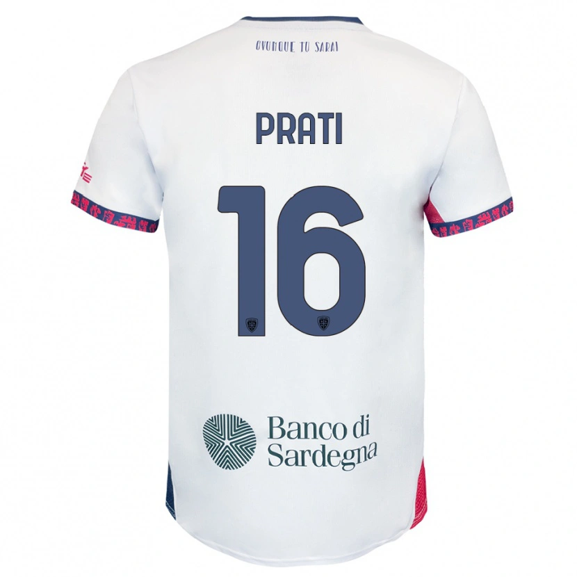 Danxen Herren Matteo Prati #16 Weiß Marineblau Rot Auswärtstrikot Trikot 2025/26 T-Shirt
