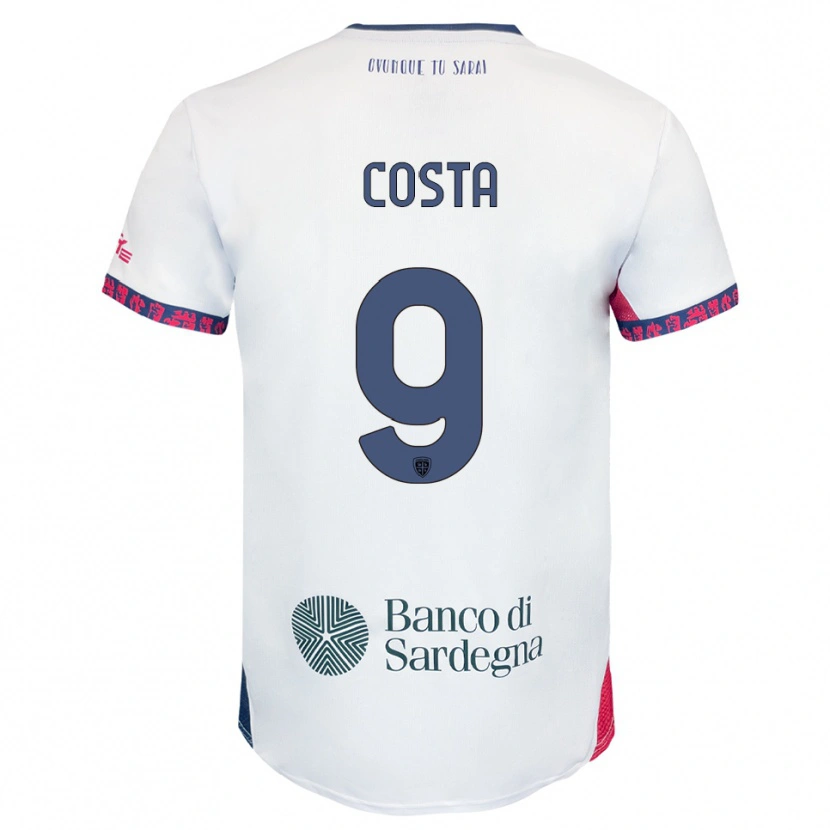 Danxen Herren Luca Costa #9 Weiß Marineblau Rot Auswärtstrikot Trikot 2025/26 T-Shirt
