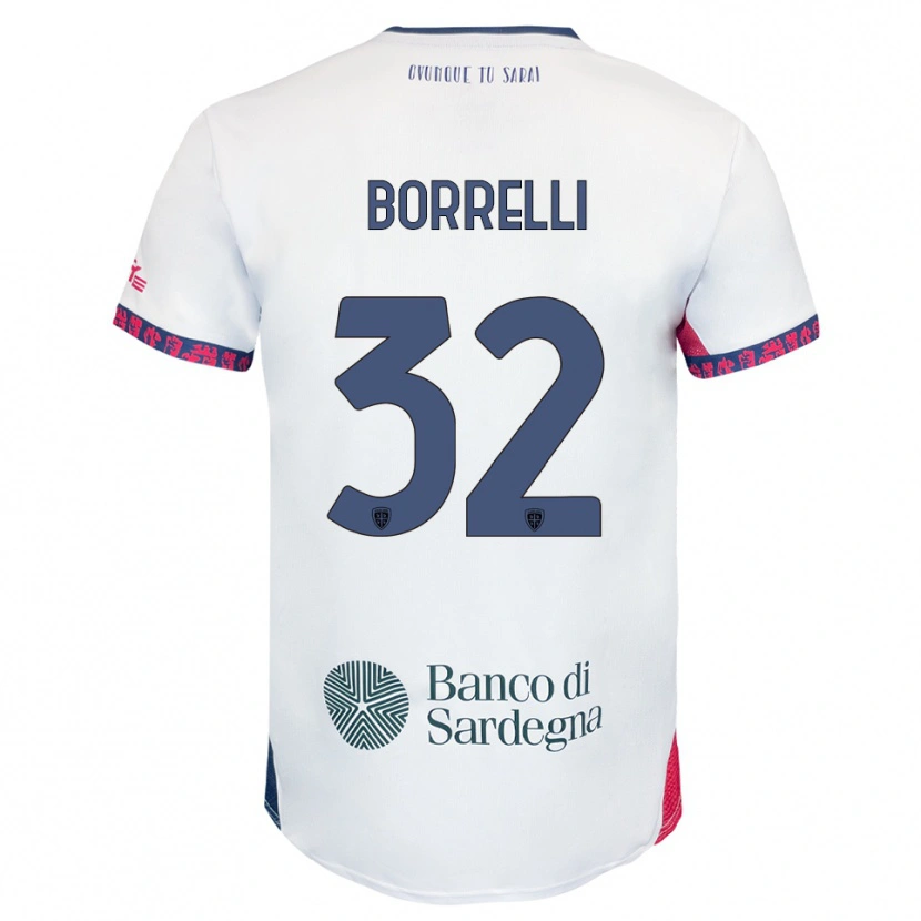 Danxen Herren Gennaro Borrelli #32 Weiß Marineblau Rot Auswärtstrikot Trikot 2025/26 T-Shirt