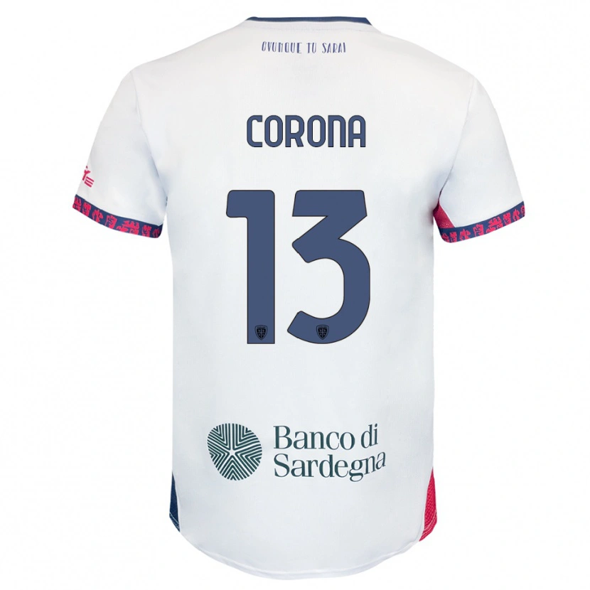Danxen Herren Claudio Corona #13 Weiß Marineblau Rot Auswärtstrikot Trikot 2025/26 T-Shirt