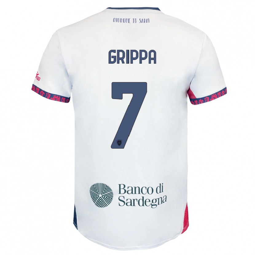 Danxen Herren Giosuè Grippa #7 Weiß Marineblau Rot Auswärtstrikot Trikot 2025/26 T-Shirt