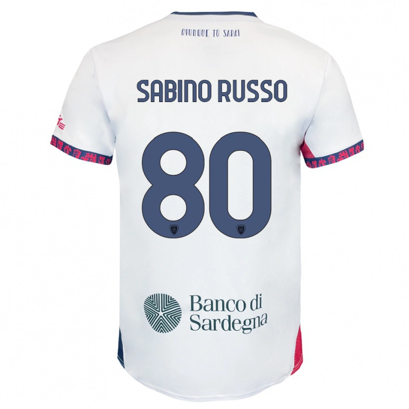 Danxen Herren Alessandro Sabino Russo #80 Weiß Marineblau Rot Auswärtstrikot Trikot 2025/26 T-Shirt