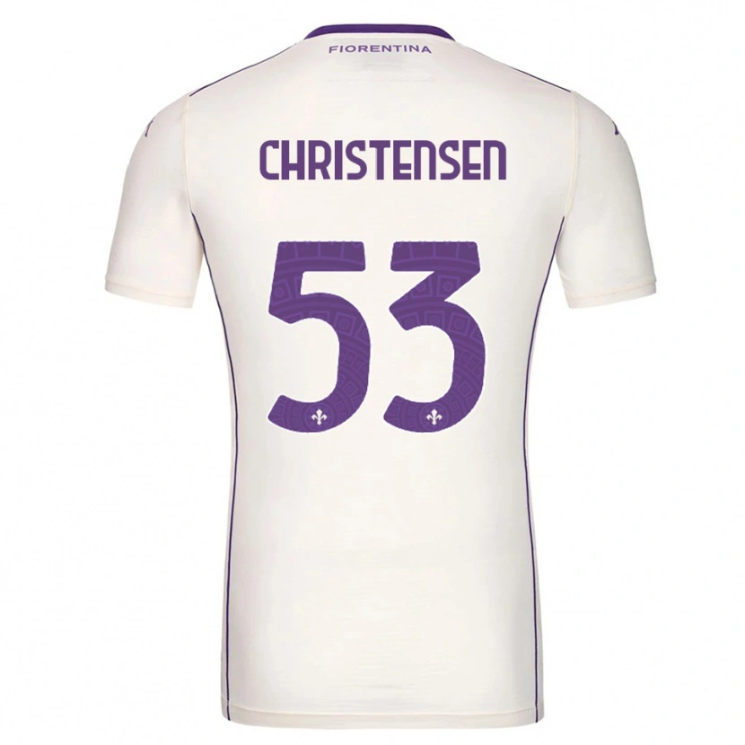 Danxen Herren Oliver Christensen #53 Weiß Lila Rot Auswärtstrikot Trikot 2025/26 T-Shirt