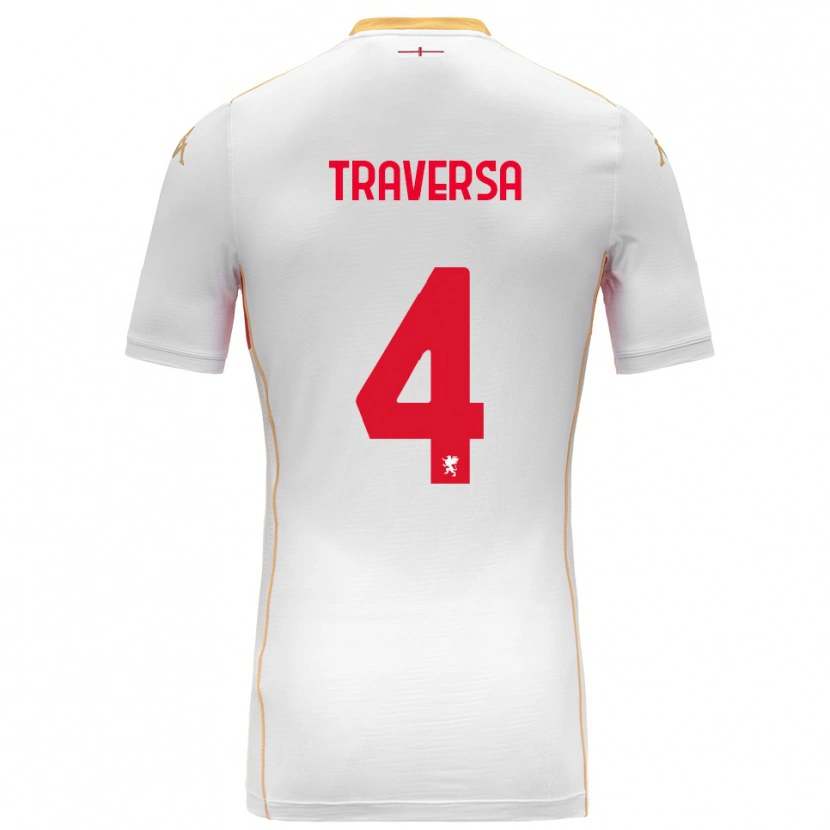 Danxen Herren Pietro Traversa #4 Weiß Rot Auswärtstrikot Trikot 2025/26 T-Shirt