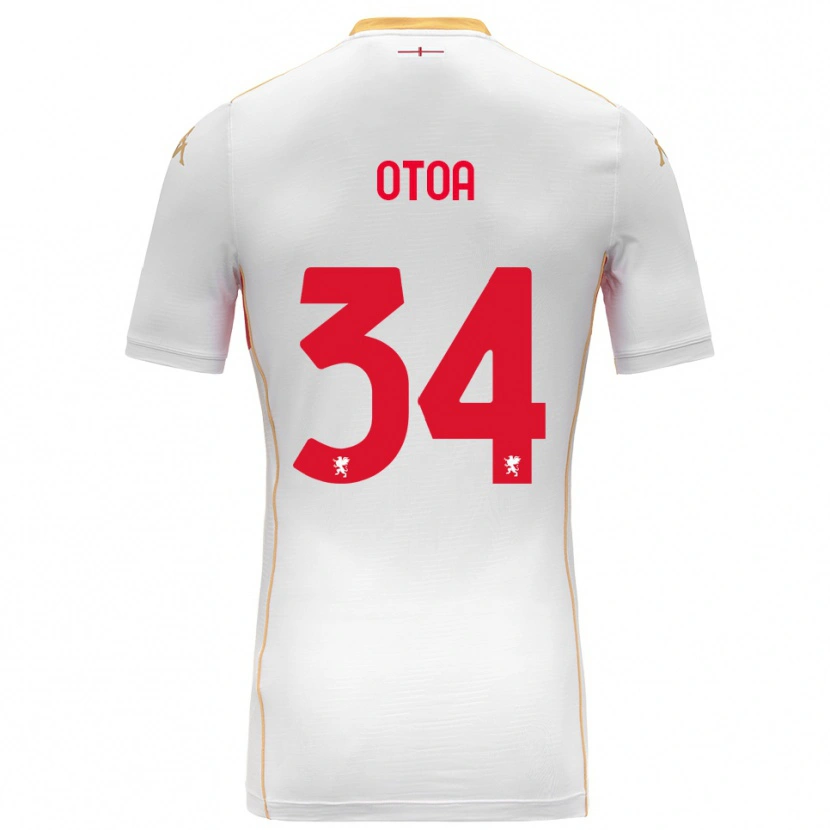 Danxen Herren Sebastian Otoa #34 Weiß Rot Auswärtstrikot Trikot 2025/26 T-Shirt