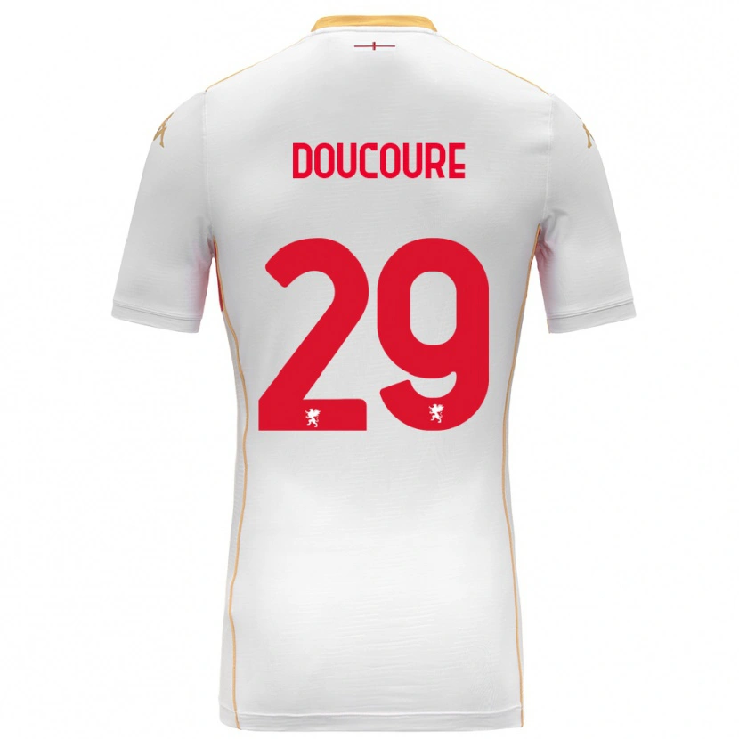 Danxen Herren Mamedi Doucouré #29 Weiß Rot Auswärtstrikot Trikot 2025/26 T-Shirt