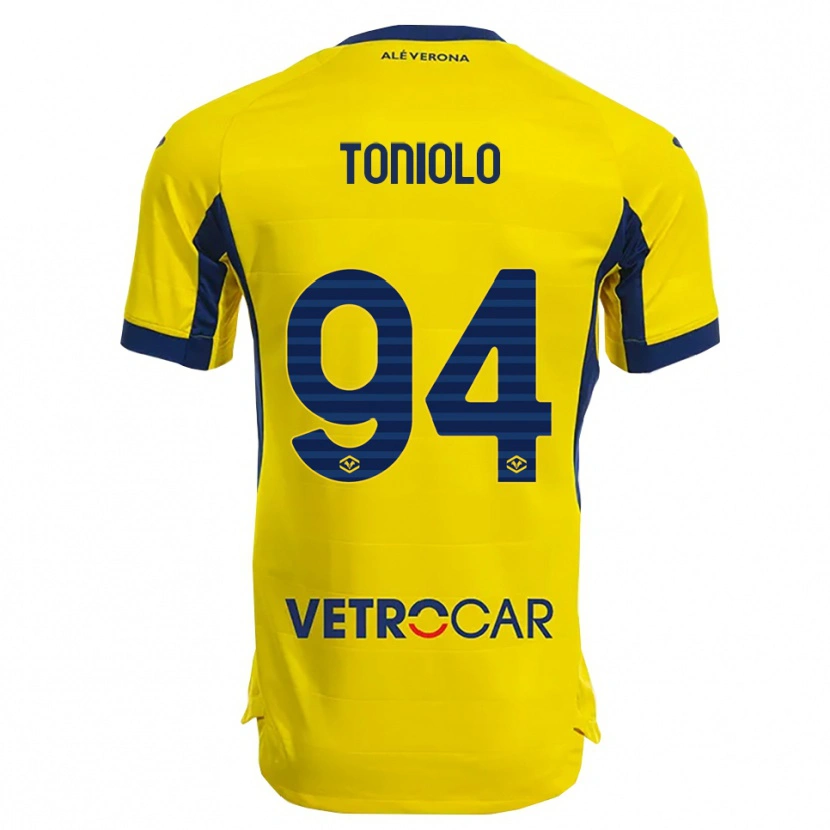 Danxen Herren Giacomo Toniolo #94 Gelb Marineblau Auswärtstrikot Trikot 2025/26 T-Shirt