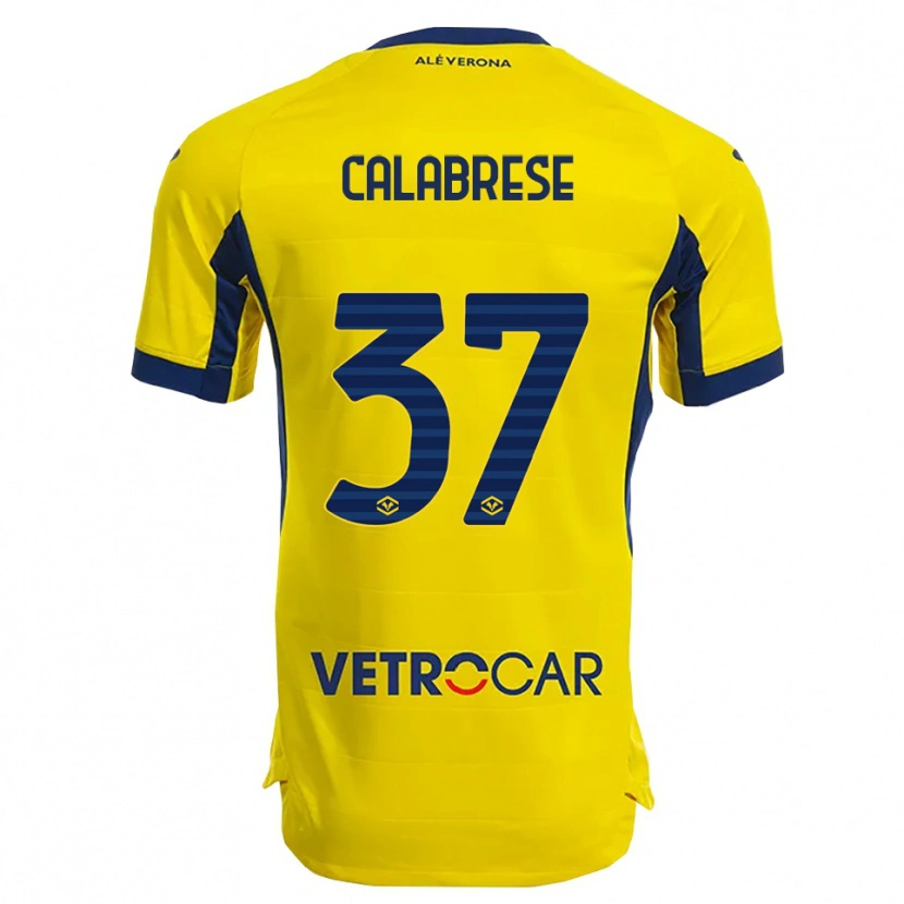 Danxen Herren Nicolò Calabrese #37 Gelb Marineblau Auswärtstrikot Trikot 2025/26 T-Shirt