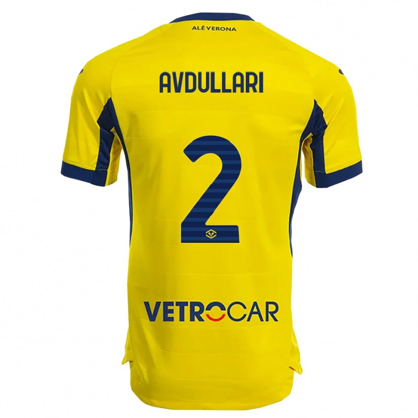 Danxen Herren Davide Avdullari #2 Gelb Marineblau Auswärtstrikot Trikot 2025/26 T-Shirt