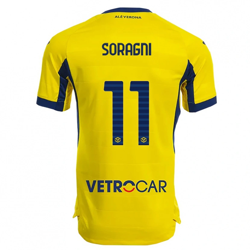 Danxen Herren Alberto Soragni #11 Gelb Marineblau Auswärtstrikot Trikot 2025/26 T-Shirt