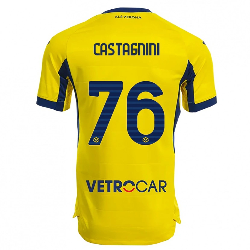 Danxen Herren Mirko Castagnini #76 Gelb Marineblau Auswärtstrikot Trikot 2025/26 T-Shirt