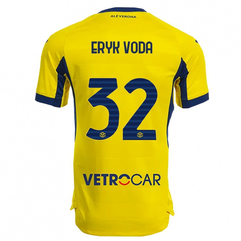 Danxen Herren Eryk Vodă #32 Gelb Marineblau Auswärtstrikot Trikot 2025/26 T-Shirt