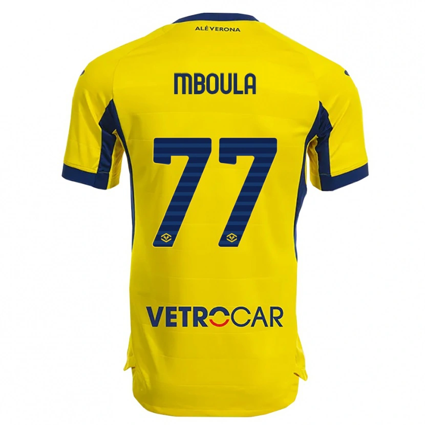 Danxen Herren Jordi Mboula #77 Gelb Marineblau Auswärtstrikot Trikot 2025/26 T-Shirt