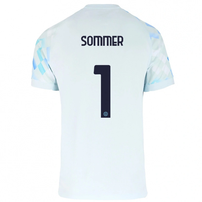 Danxen Herren Yann Sommer #1 Weiß Blau Auswärtstrikot Trikot 2025/26 T-Shirt