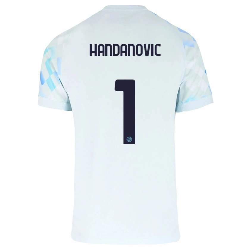 Danxen Herren Samir Handanovic #1 Weiß Blau Auswärtstrikot Trikot 2025/26 T-Shirt