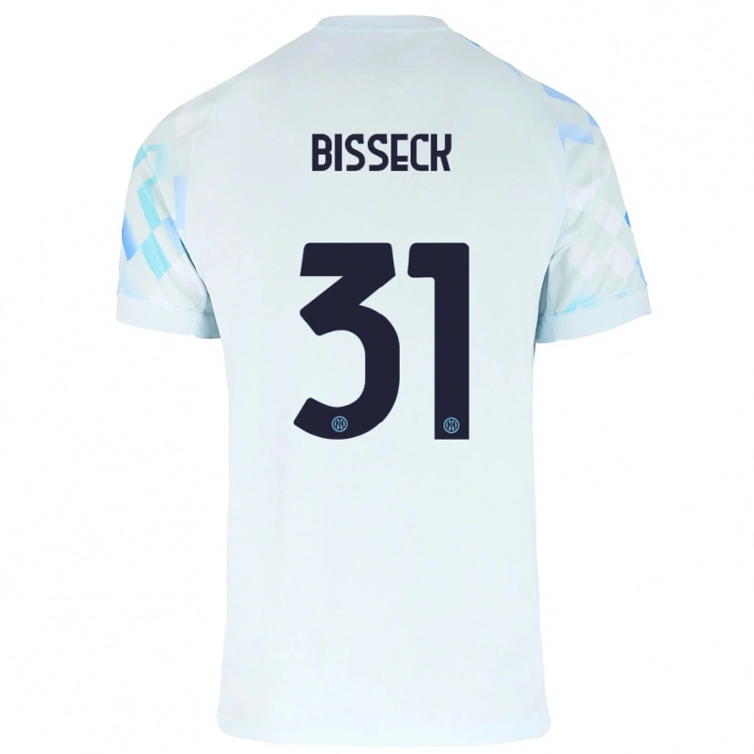 Danxen Herren Yann Bisseck #31 Weiß Blau Auswärtstrikot Trikot 2025/26 T-Shirt