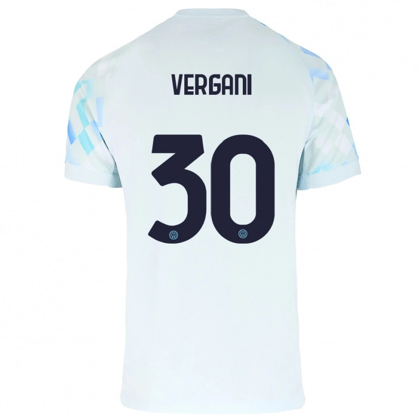 Danxen Herren Bianca Vergani #30 Weiß Blau Auswärtstrikot Trikot 2025/26 T-Shirt