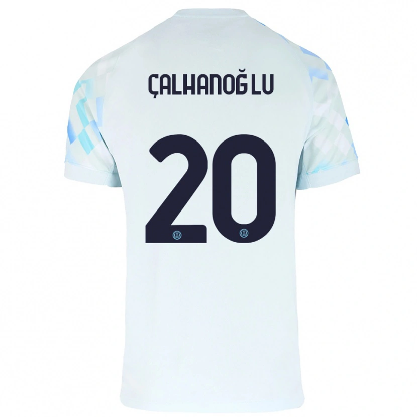 Danxen Herren Hakan Çalhanoğlu #20 Weiß Blau Auswärtstrikot Trikot 2025/26 T-Shirt