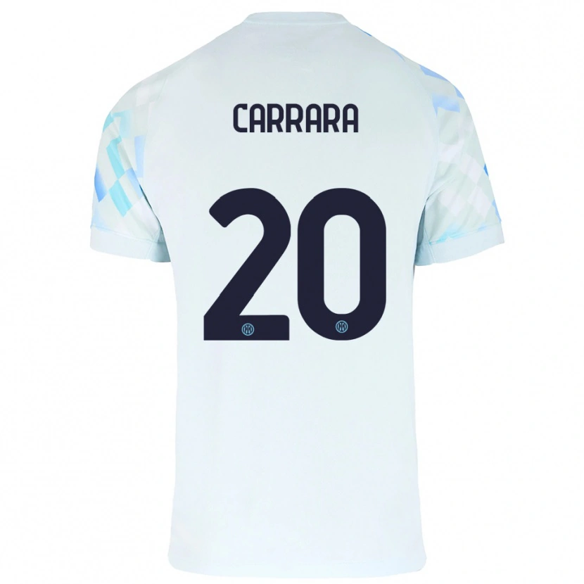 Danxen Herren Cristian Carrara #20 Weiß Blau Auswärtstrikot Trikot 2025/26 T-Shirt