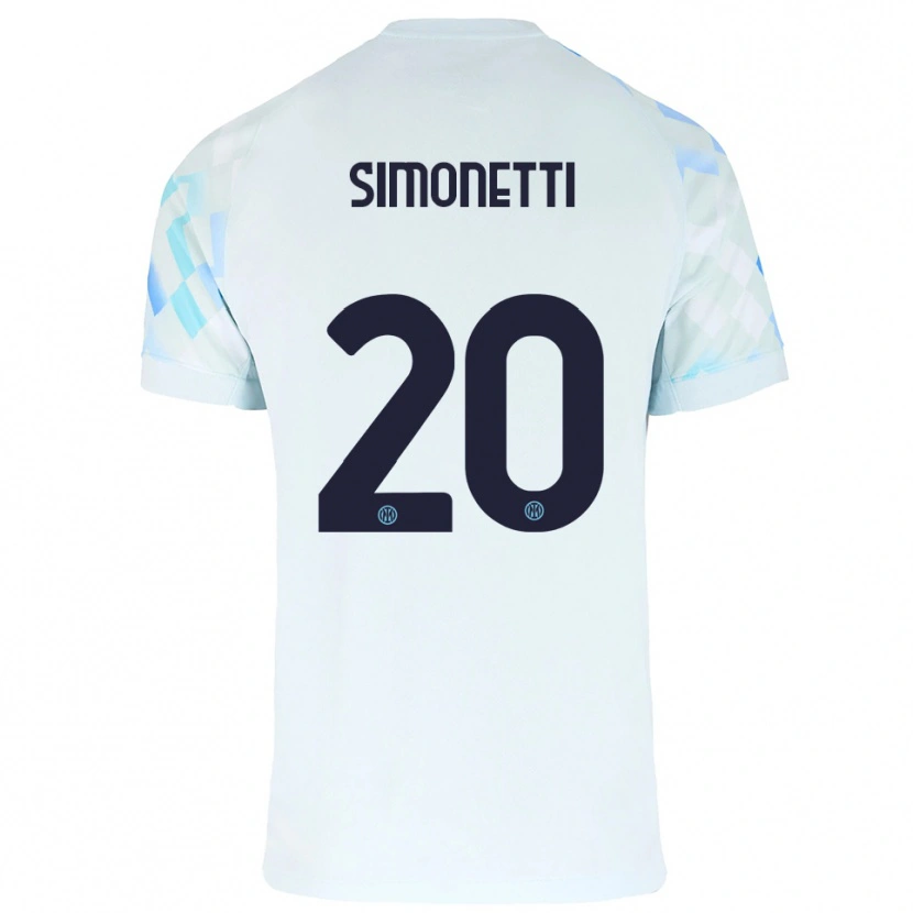 Danxen Herren Flaminia Simonetti #20 Weiß Blau Auswärtstrikot Trikot 2025/26 T-Shirt
