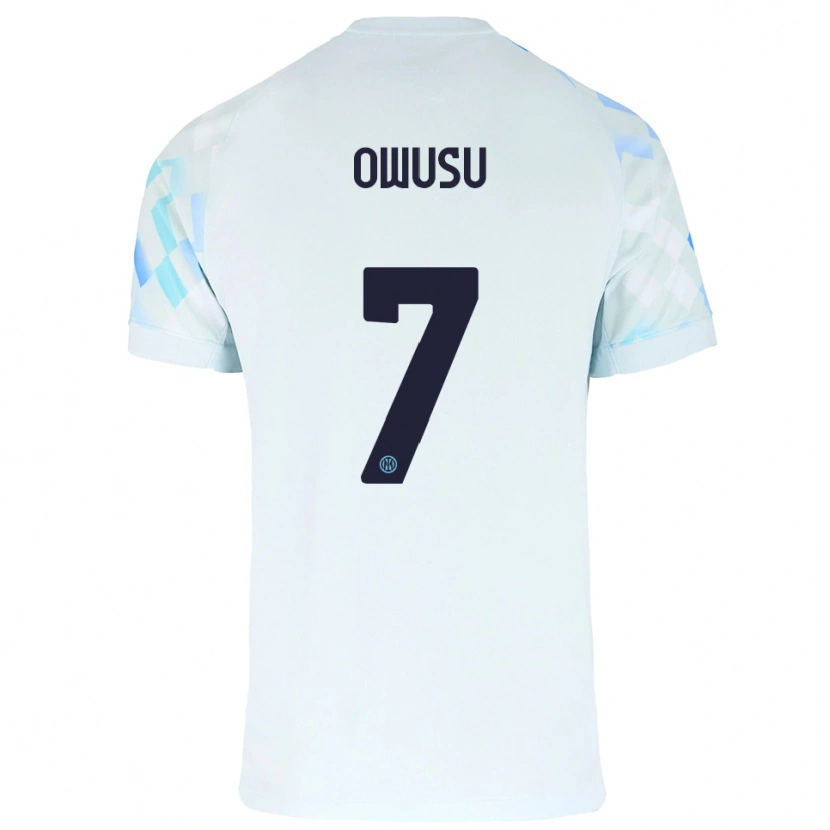 Danxen Herren Enoch Owusu #7 Weiß Blau Auswärtstrikot Trikot 2025/26 T-Shirt
