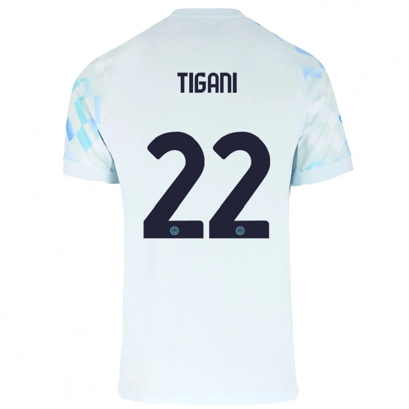 Danxen Herren Edoardo Tigani #22 Weiß Blau Auswärtstrikot Trikot 2025/26 T-Shirt