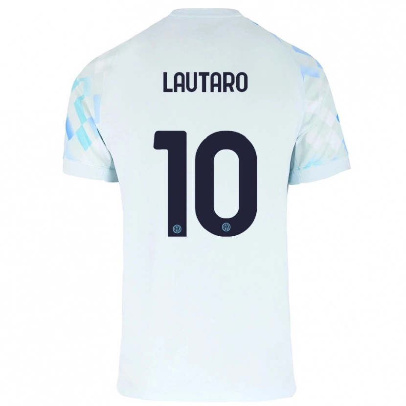 Danxen Herren Lautaro Martínez #10 Weiß Blau Auswärtstrikot Trikot 2025/26 T-Shirt