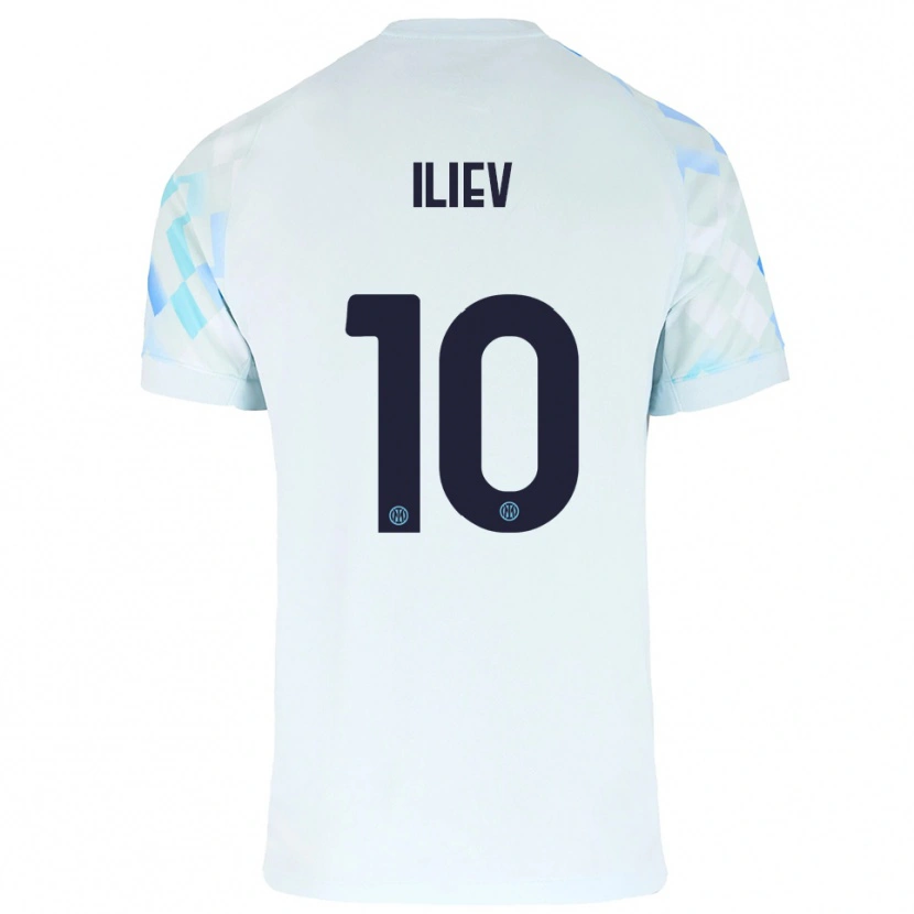 Danxen Herren Nikola Iliev #10 Weiß Blau Auswärtstrikot Trikot 2025/26 T-Shirt