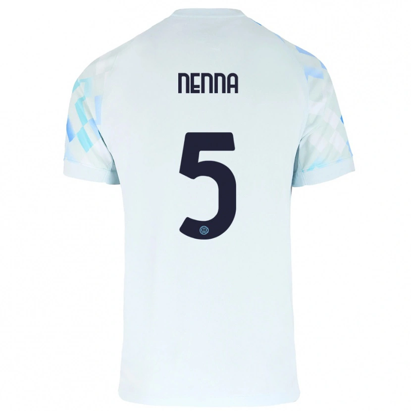 Danxen Herren Alessandro Nenna #5 Weiß Blau Auswärtstrikot Trikot 2025/26 T-Shirt