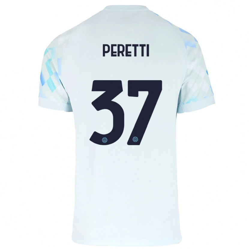 Danxen Herren Lorenzo Peretti #37 Weiß Blau Auswärtstrikot Trikot 2025/26 T-Shirt