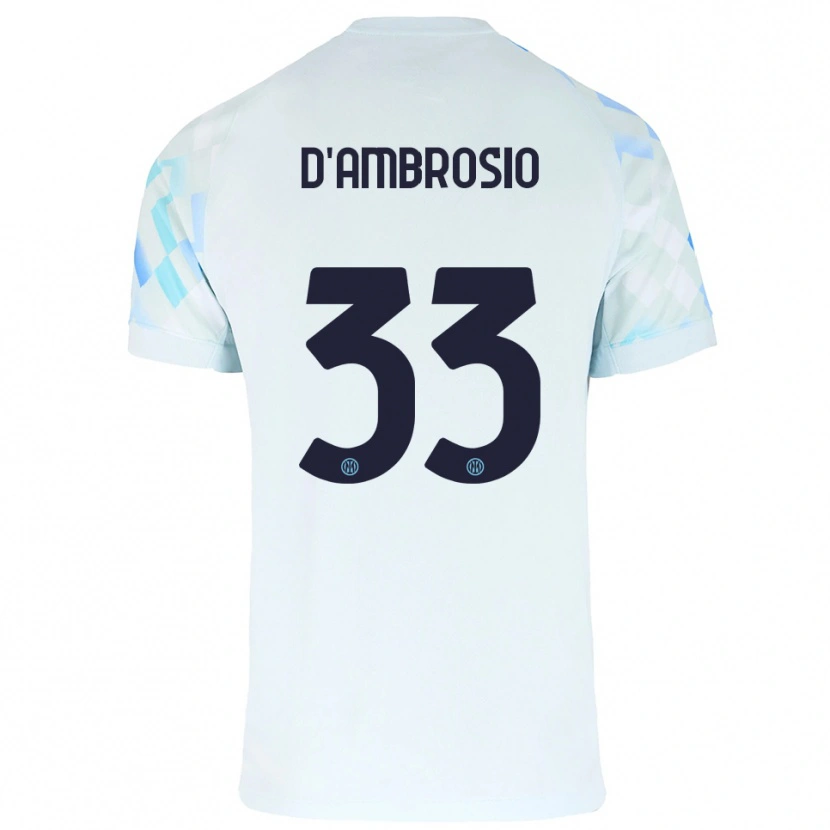 Danxen Herren Danilo D'ambrosio #33 Weiß Blau Auswärtstrikot Trikot 2025/26 T-Shirt